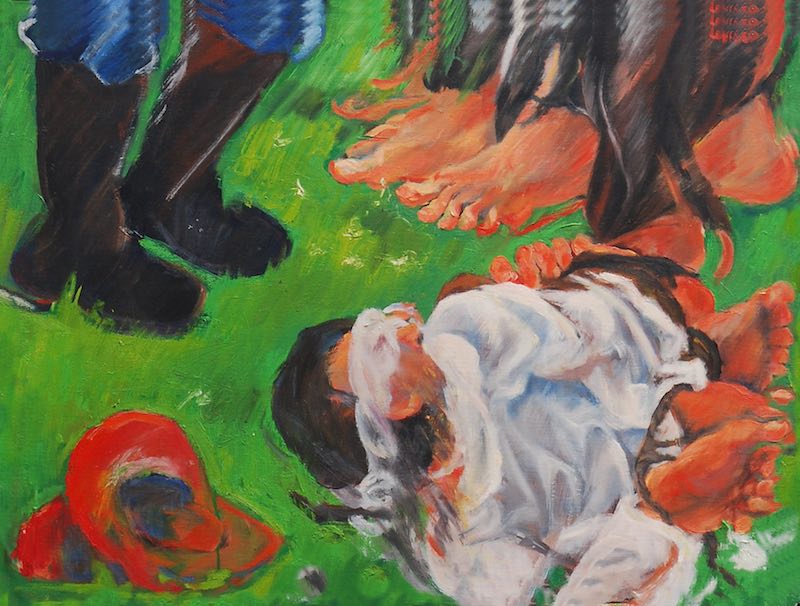 Felice_Lovisco_fucilazione-di-briganti_1982_olio-su-tela-80x60