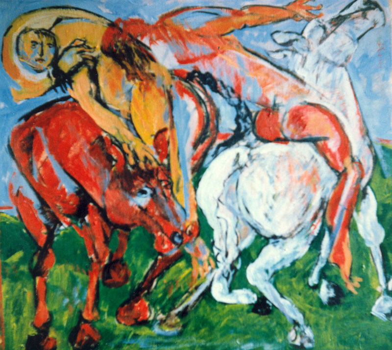 Felice Lovisco, senza titolo, olio su tela, 1983