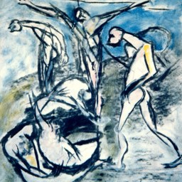 Felice Lovisco, Tecnica mista su carta, 1975 (raccolta)