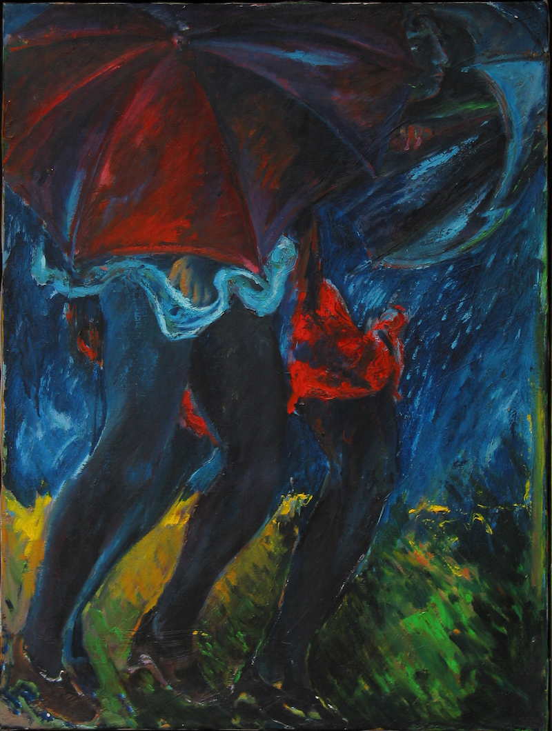 Felice_Lovisco_Donne-sotto-la-pioggia_1991