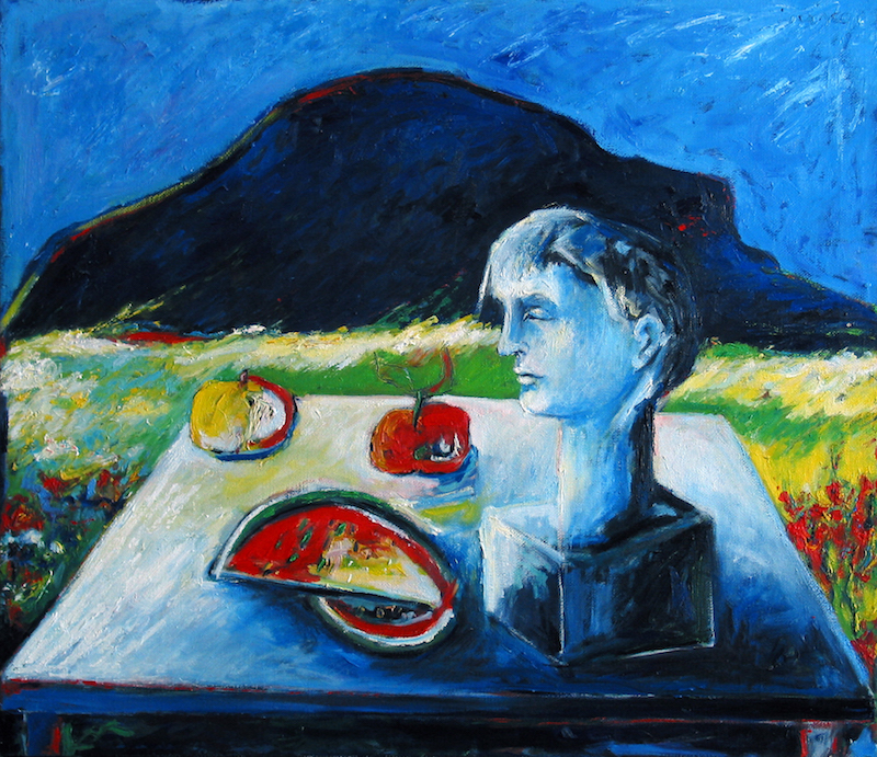 Felice_Lovsico_paesaggio con frutta_1991