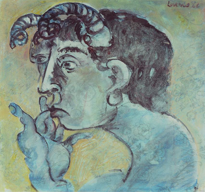 Felice_Lovisco_Ritratto-del-grassiere_1982_tecnica-mista-su-carta_43x47