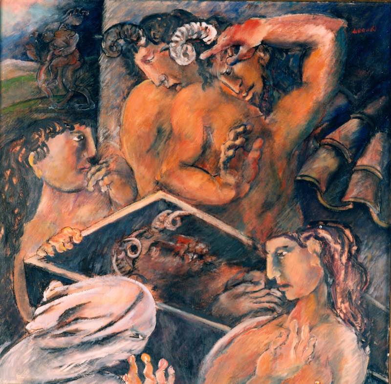 Felice_LoviscoLa_morte_del_grassiere_1982_tecnica_mista_su_ tavola 91x91